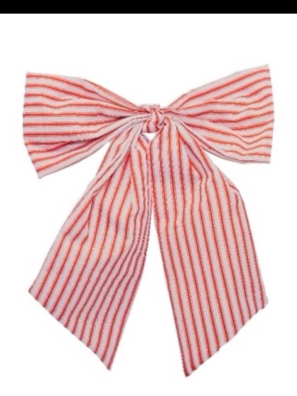 My Texas House Striped Decorative Bow, Red and White, 14"